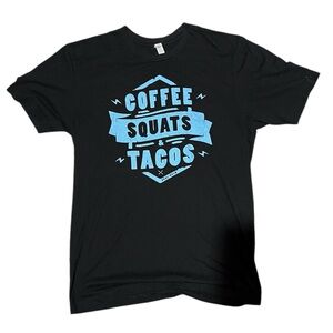 Barbell Revolution Workout Tee - Coffee, Squats, Tacos